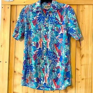 Tipsy Elves button up men’s shirt size M hula girls